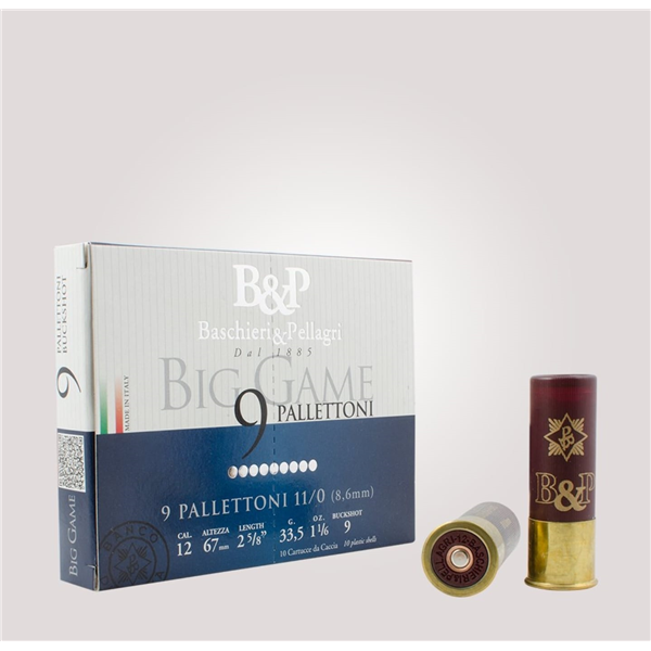 B&P BIG GAME BUCKSHOT 11/0 9 PELLETS - 12 CAL.